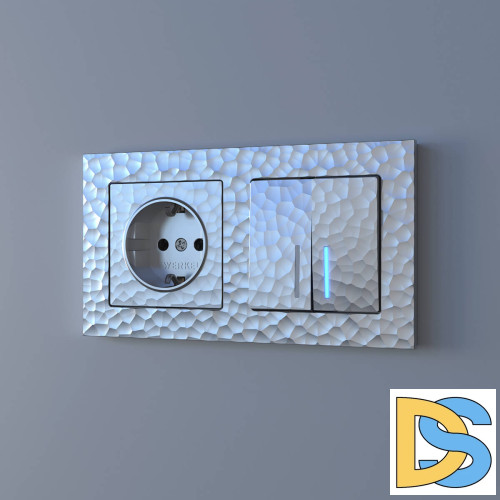 Выключатель Werkel Hammer двухклавишный с подсветкой серебряный W1220106 4690389162367