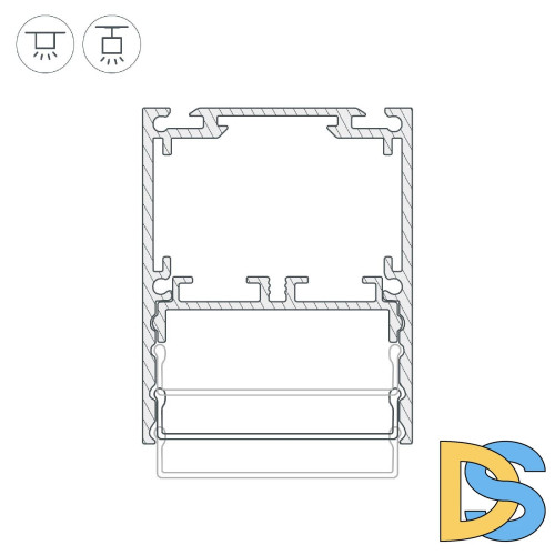 Алюминиевый профиль Arlight SL-LINE-4050-3L-2000 ANOD BLACK 044670