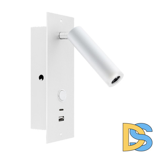 Спот Arlight SP-BED-CHARGE-BUILT-S80x230-3W Warm3000 (WH, 20 deg, 230V, USB-A, USB-C) 046881