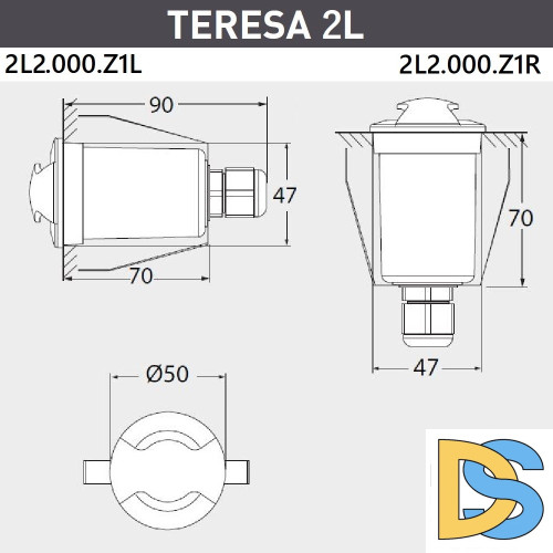Уличный встраиваемый светильник Fumagalli Teresa 2L2.000.000.AXZ1L