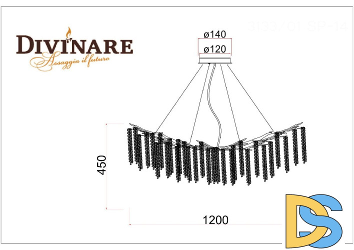 Подвесная люстра Divinare Salice 3133/01 SP-14