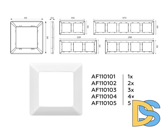 Рамка пятиместная Ambrella Volt Line AF110105