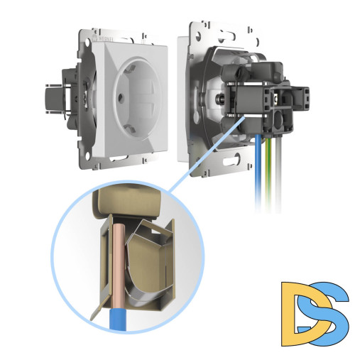 Розетка с заземлением, безвинтовой зажим Werkel черный матовый W1171308 4690389156908