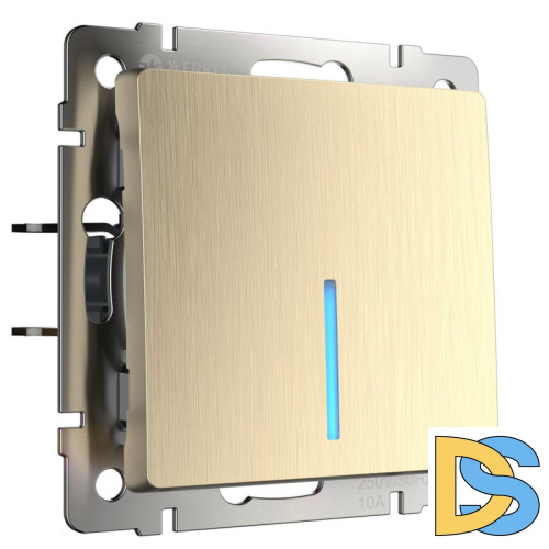Выключатель одноклавишный с подсветкой Werkel шампань рифленый W1110110 4690389160028