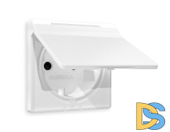 Лицевая панель для розетки с/з со шторками и крышкой Ambrella Volt Alfa AP1280