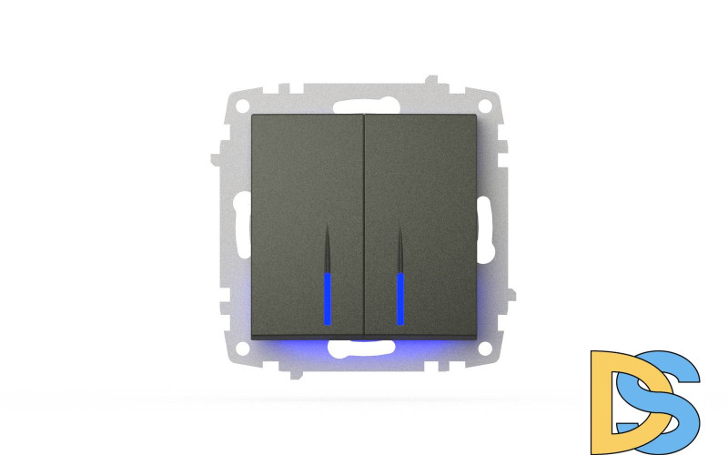 Выключатель двухклавишный с подсветкой ELBI Zena Vega 609-011100-203