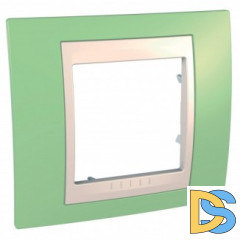 Рамка 1-ая (одинарная), Зеленое яблоко/Бежевый, серия Unica, Schneider Electric