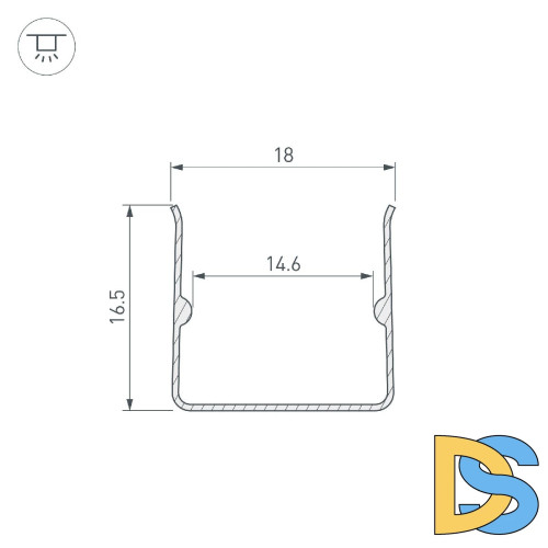 Алюминиевый профиль Arlight гибкий WPH-FLEX-1616-1000 053408