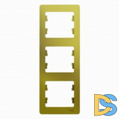Рамка 3-ая (тройная) вертикальная, Фисташковый, серия Glossa, Schneider Electric