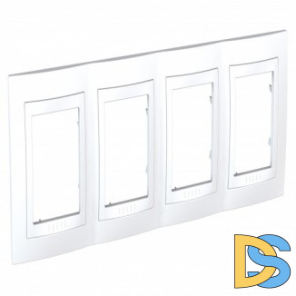 Рамка 4-ая (четверная), Белый, серия Unica, Schneider Electric
