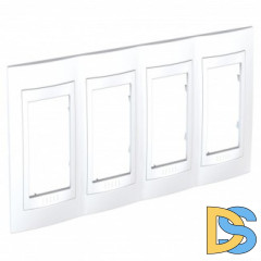 Рамка 4-ая (четверная), Белый, серия Unica, Schneider Electric