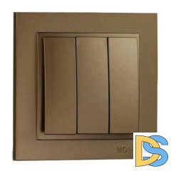Выключатель трехклавишный Mono Electric Despina 10А 250В бронза 102-232322-114