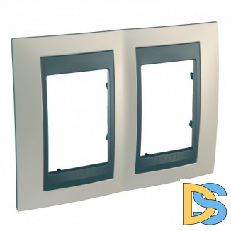 Рамка 2-ая (двойная), Опал/Графит (металл), серия UNICA TOP/CLASS, Schneider Electric