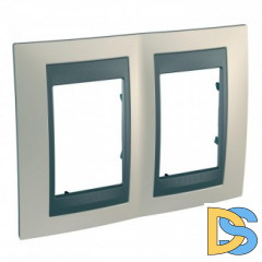 Рамка 2-ая (двойная), Опал/Графит (металл), серия UNICA TOP/CLASS, Schneider Electric