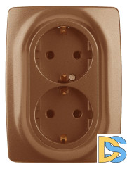 Розетка 2x2P+E Schuko Эра 12-2106-14 Б0031236