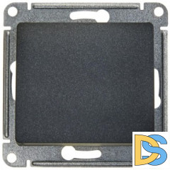 Выключатель 1-клавишный, Антрацит, серия Glossa, Schneider Electric