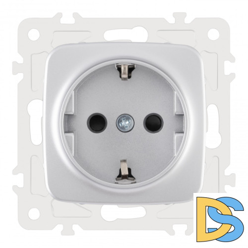 Розетка с заземлением и шторками Arte Milano 205.40-1.silver