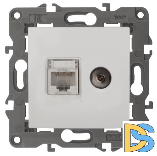 Розетка RJ45+TV Эра 14-3110-01 Б0034314