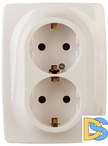Розетка ЭРА 12 2x2P E Schuko 16A 250V 12-2106-02 Б0031229