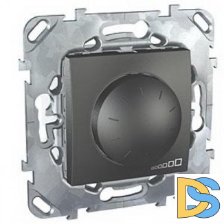 Диммер поворотно-нажимной, 400Вт для ламп накаливания, Графит, серия UNICA TOP/CLASS, Schneider Electric