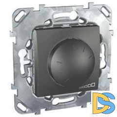 Диммер поворотно-нажимной, 400Вт для ламп накаливания, Графит, серия UNICA TOP/CLASS, Schneider Electric