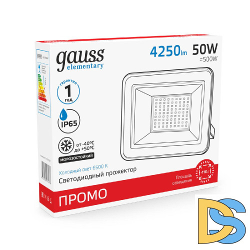 Прожектор светодиодный Gauss Elementary Промо 50W 6500К 613100350P