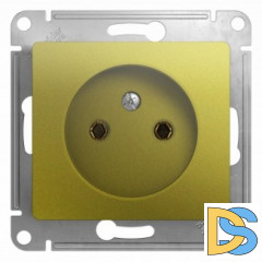 Розетка 1-ая электрическая без заземления, Фисташковый, серия Glossa, Schneider Electric