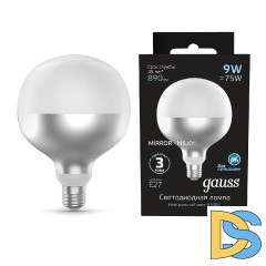 Лампа светодиодная филаментная Gauss E27 9W 4100K шар белый 1014802209
