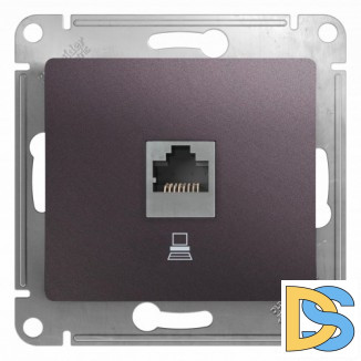 Розетка компьютерная 1-ая кат.5е, RJ-45 (интернет), Сиреневый туман, серия Glossa, Schneider Electric
