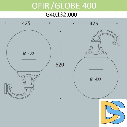 Уличный настенный светильник Fumagalli G40.132.000.AYE27