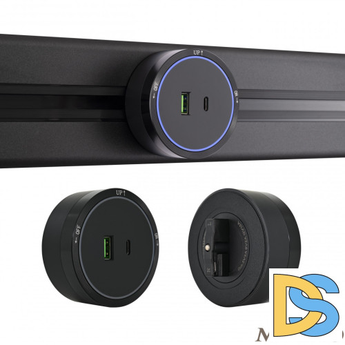 Трековая розетка Arte Milano Am-track-sockets 380066TS LED/USB-Type-C Black