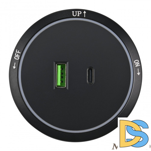 Трековая розетка Arte Milano Am-track-sockets 380066TS LED/USB-Type-C Black