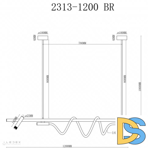 Подвесная люстра iLedex Cross 2313-1200 BR