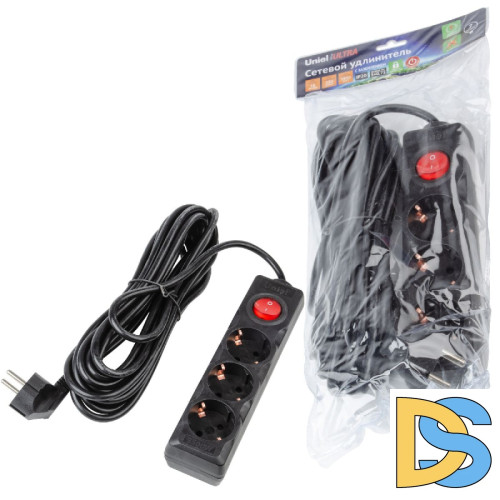 Удлинитель бытовой Uniel Ultra S-GCU3-7B BLACK UL-00010020