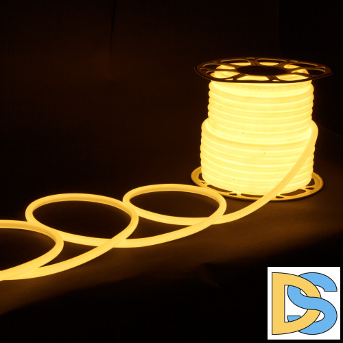 Светодиодный гибкий неон Elektrostandard 220V 9,6W 144Led 2835 IP67 круглый теплый белый, 50 м 4690389167485