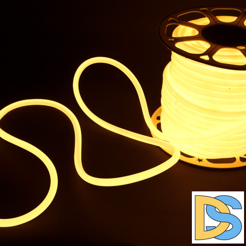 Светодиодный гибкий неон Elektrostandard 220V 9,6W 144Led 2835 IP67 круглый теплый белый, 50 м 4690389167485