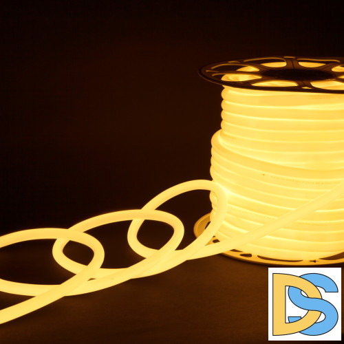 Светодиодный гибкий неон Elektrostandard 220V 9,6W 144Led 2835 IP67 круглый теплый белый, 50 м 4690389167485