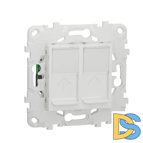 Розетка компьютерная RJ45X2 Schneider Electric Unica New Cat. 5e UTP NU542018