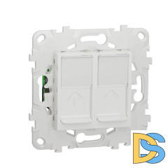Розетка компьютерная RJ45X2 Schneider Electric Unica New Cat. 5e UTP NU542018