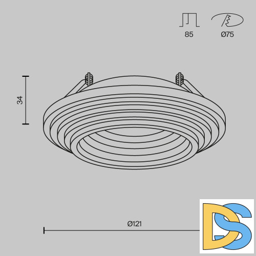 Встраиваемый светильник Maytoni Gyps Modern DL004-1-01-W-1