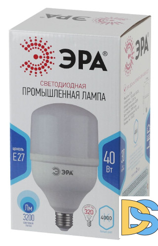 Лампа светодиодная Эра E27 40W 4000K LED POWER T120-40W-4000-E27 Б0027005