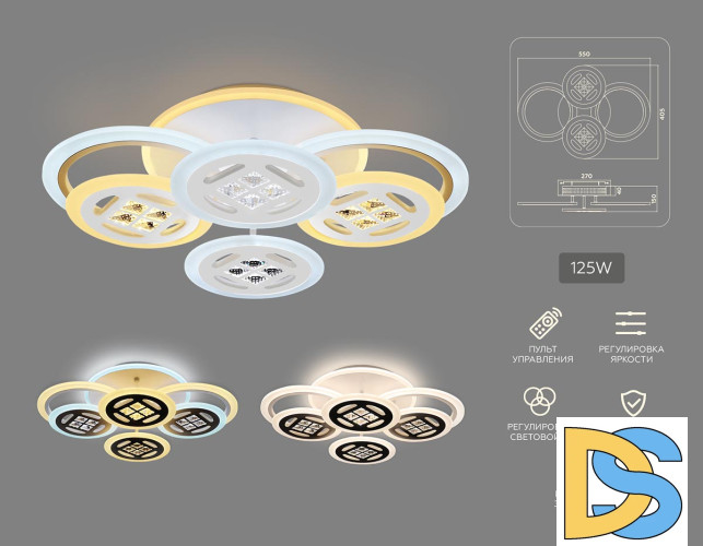 Потолочная светодиодная люстра Ambrella Light Acrylica Ice FA2951