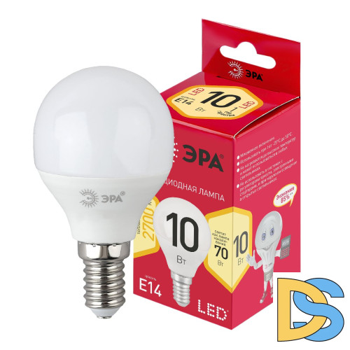 Лампа светодиодная Эра E14 10W 2700K LED P45-10W-827-E14 R Б0052378