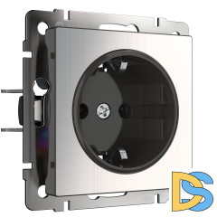 Розетка с заземлением Werkel (глянцевый никель) W1171002