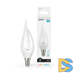 Лампа светодиодная Gauss E14 8W 4100K свеча на ветру матовая 34128