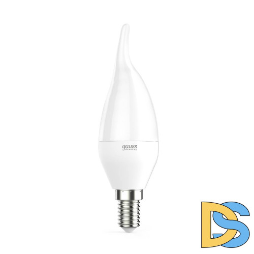 Лампа светодиодная Gauss E14 8W 4100K свеча на ветру матовая 34128