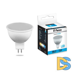 Лампа светодиодная Feron MR16 G5.3 7W 6400K Грибок матовая LB-26 25237