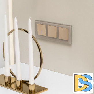 Рамка на 3 поста (дымчатый,стекло) W0031117