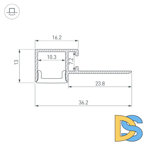 Профиль Arlight FANTOM-W12-EDGE-2000 ANOD 040329