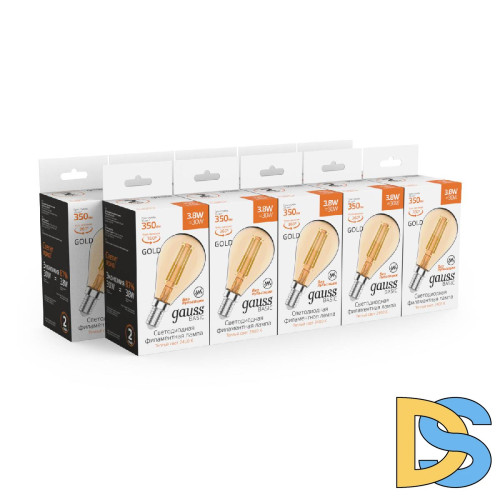 Светодиодная филаментная лампа Gauss Basic Filament E14 3,8W 2400K 1057154